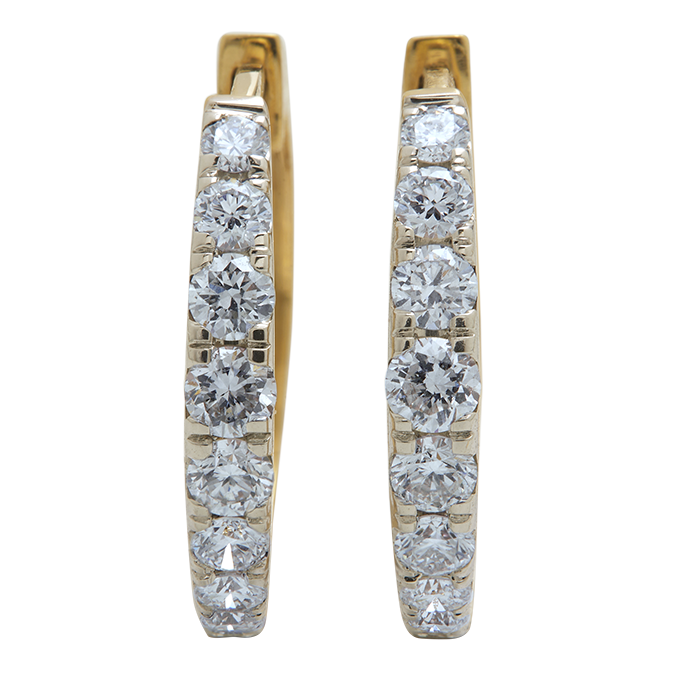 Aukera - 18K Gold Studded Hoops