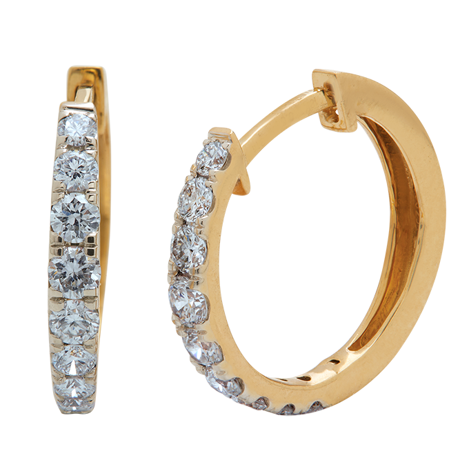 Aukera - 18K Gold Studded Hoops