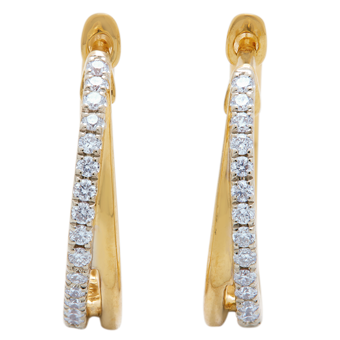 Aukera - Tapered Diamond & Gold Split Hoops