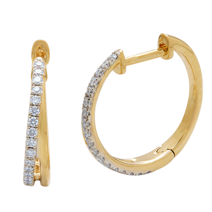 Aukera - Tapered Diamond & Gold Split Hoops