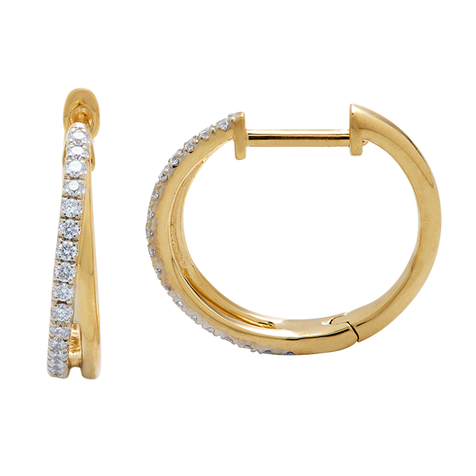 Aukera - Tapered Diamond & Gold Split Hoops