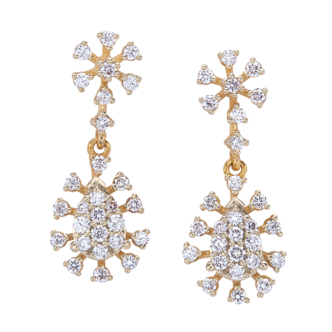 Aukera – Elongated Pear Cascade Earrings