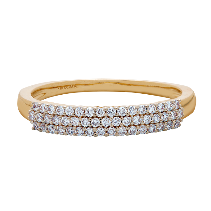 Aukera - Trio Gold Ring with Pave Diamonds