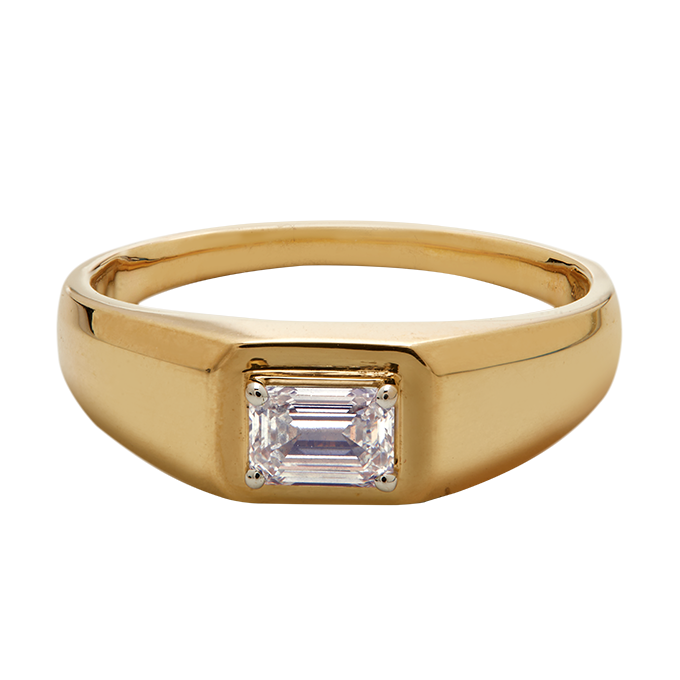 Aukera – Emerald Radiance Men's Gold Ring