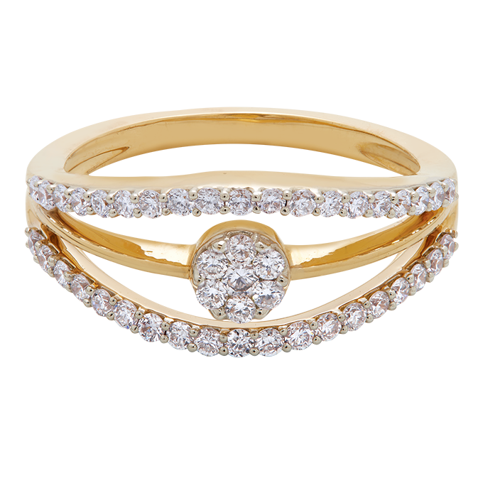 Aukera - Triple Split Diamond Ring