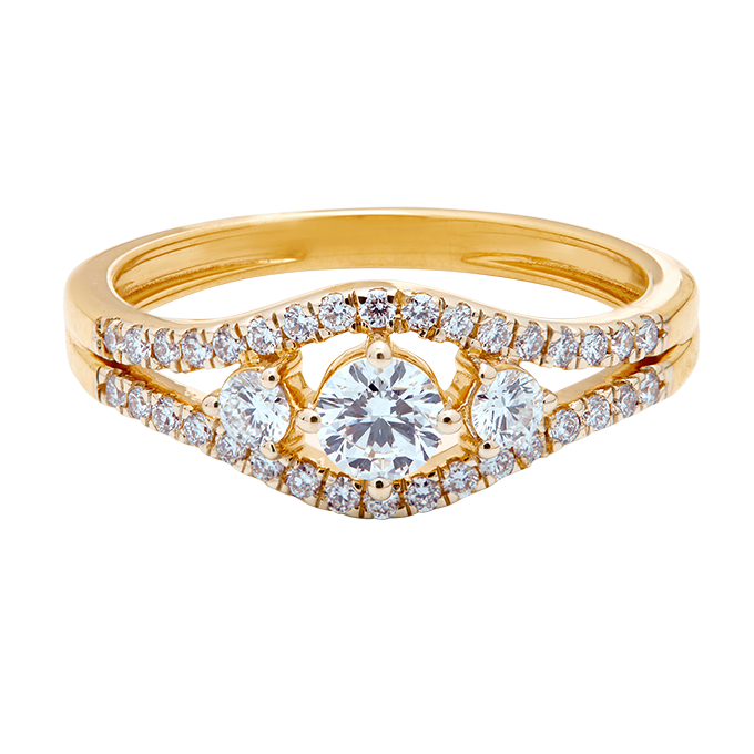 Aukera - Split Shank Diamond Solitaire Ring