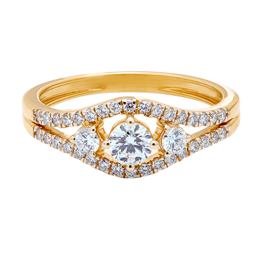 Aukera - Split Shank Diamond Solitaire Ring