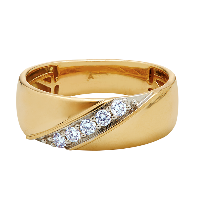 Aukera – Oblique Line Men’s Diamond Ring