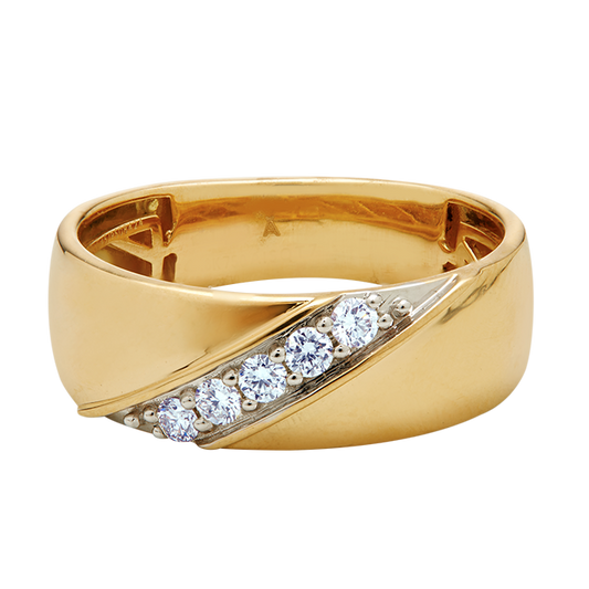 Aukera – Oblique Line Men’s Diamond Ring