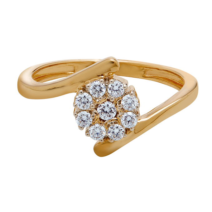 Aukera - Split Shank Floral Set Diamond Ring
