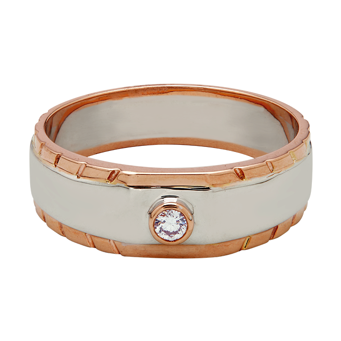 Aukera – Orion Two-Tone Solitaire Band