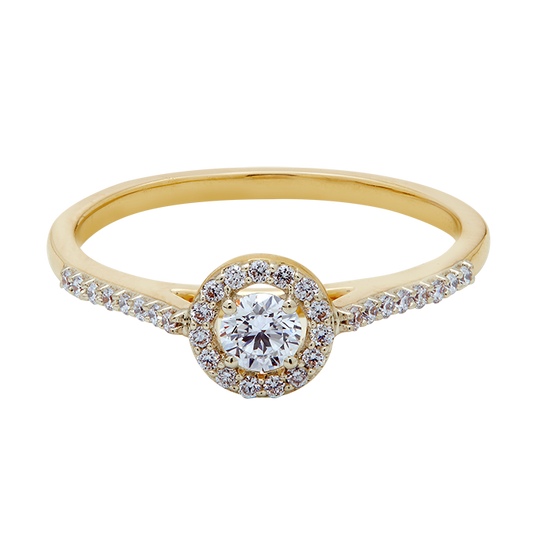 Aukera - Aurelle Halo Pavé Ring