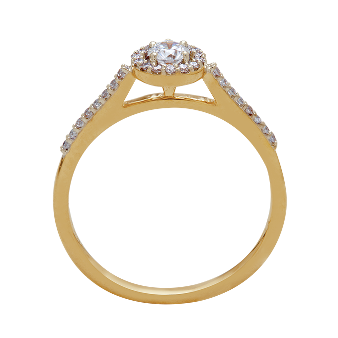 Aukera - Aurelle Halo Pavé Ring