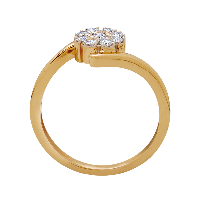 Aukera - Split Shank Floral Set Diamond Ring