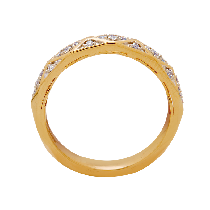 Aukera - Celestia Criss-Cross Diamond Band