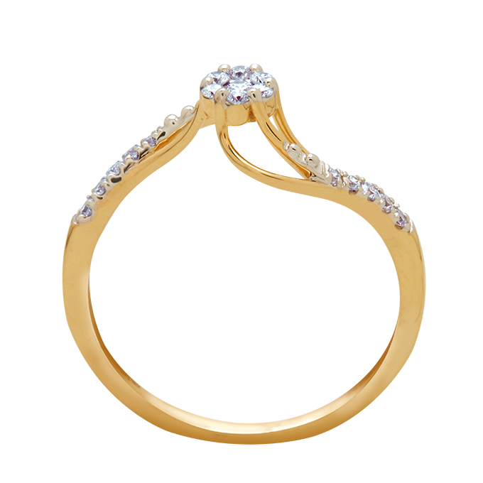 Aukera – Twisted Shank Cluster Diamond Ring
