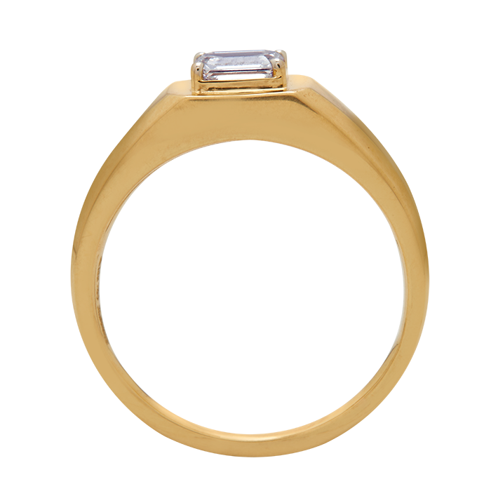 Aukera – Emerald Radiance Men's Gold Ring