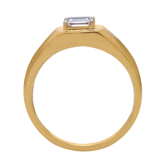 Aukera – Emerald Radiance Men's Gold Ring