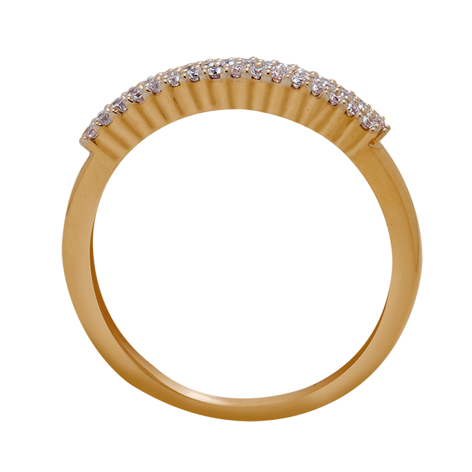 Aukera - Trio Gold Ring with Pave Diamonds