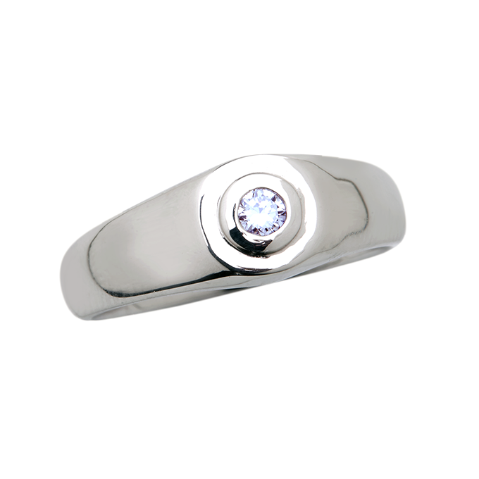 Aukera - White Gold Men's Diamond Ring