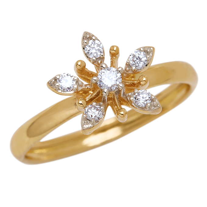 Aukera - Floral Marquise-Inspired Diamond Ring