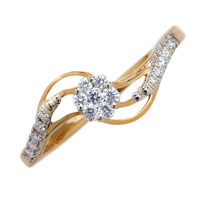 Aukera – Twisted Shank Cluster Diamond Ring