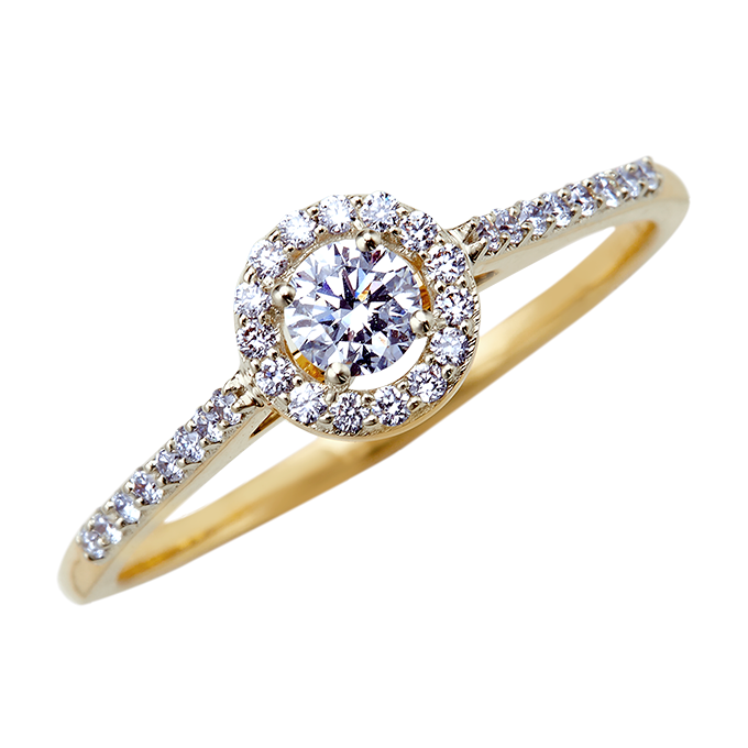 Aukera - Aurelle Halo Pavé Ring