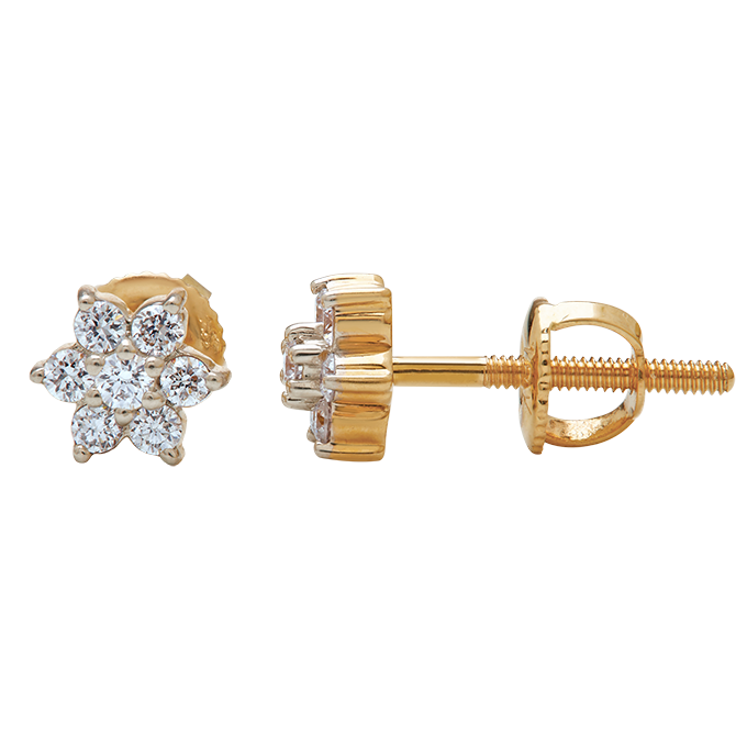 Aukera - Classic Floral Diamond Studs
