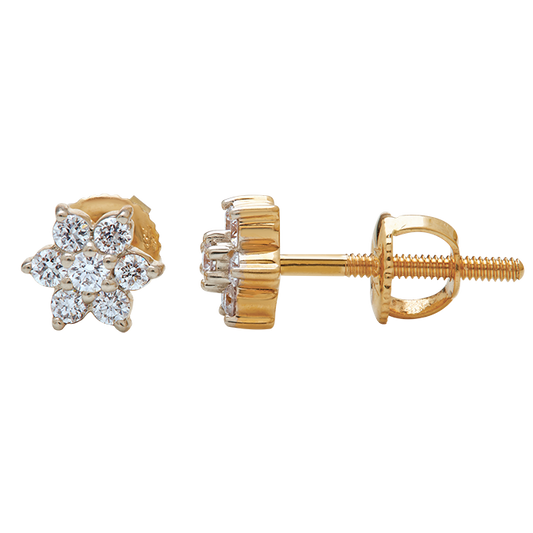 Aukera - Classic Floral Diamond Studs
