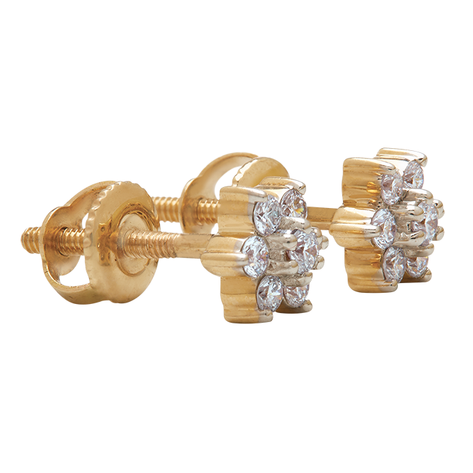 Aukera - Classic Floral Diamond Studs
