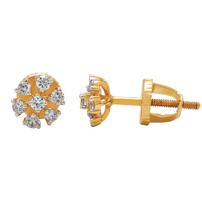 Aukera - Open Petal Floral Diamond Studs