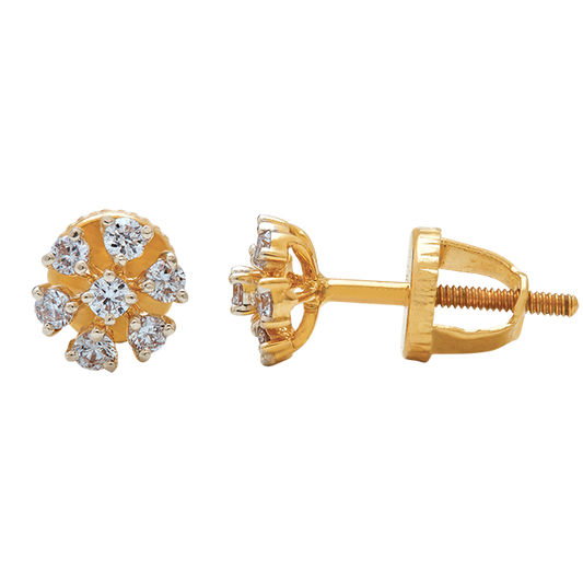 Aukera - Open Petal Floral Diamond Studs