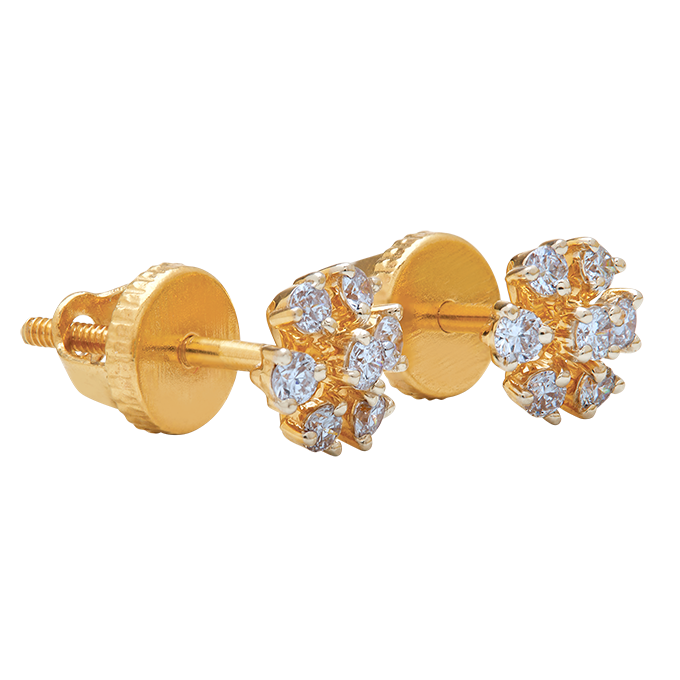 Aukera - Open Petal Floral Diamond Studs