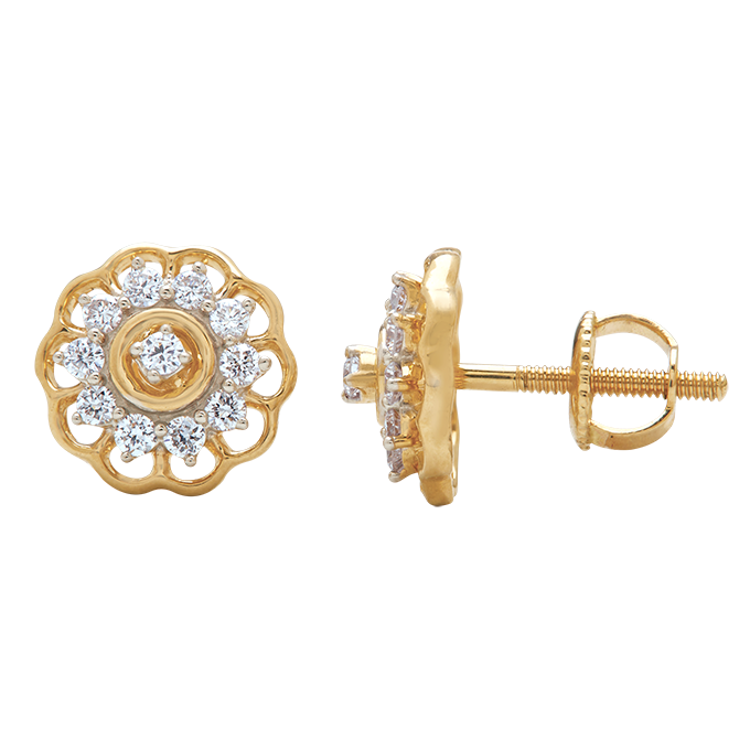Aukera - Gilded Bloom Diamond Studs