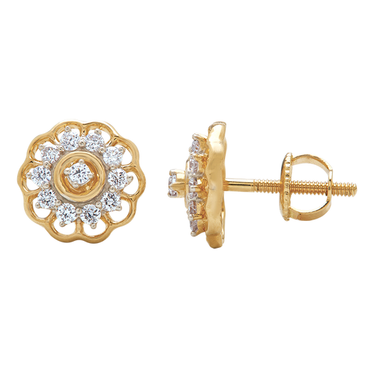 Aukera - Gilded Bloom Diamond Studs