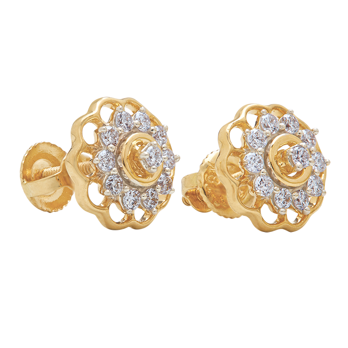 Aukera - Gilded Bloom Diamond Studs