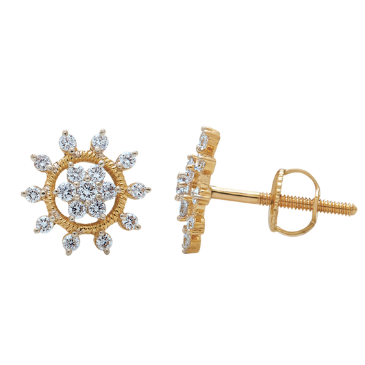 Aukera - Sunburst Floral Diamond Studs