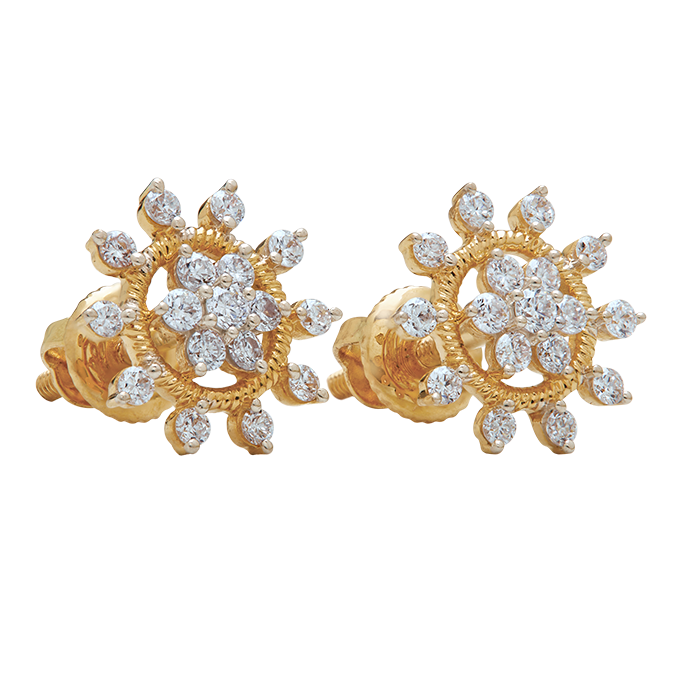 Aukera - Sunburst Floral Diamond Studs