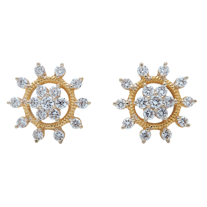 Aukera - Sunburst Floral Diamond Studs