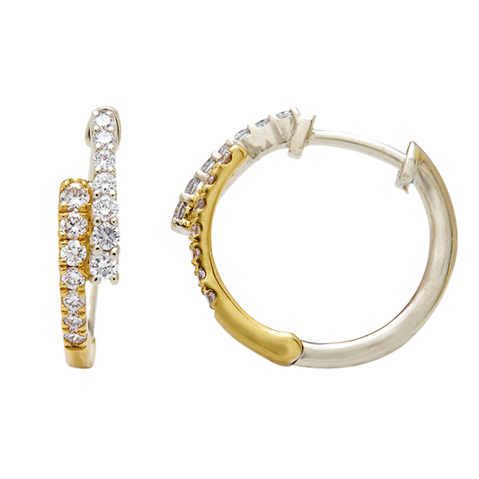 Aukera - Dual Tone Split Hoops with Diamonds
