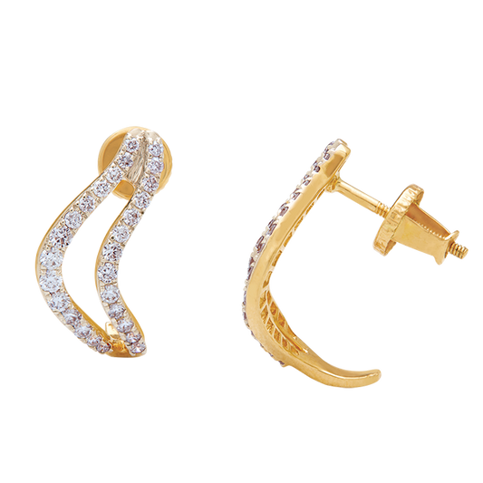 Aukera - Crescent Embrace Pave Diamond Studs