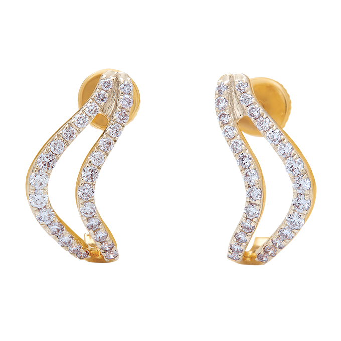 Aukera - Crescent Embrace Pave Diamond Studs