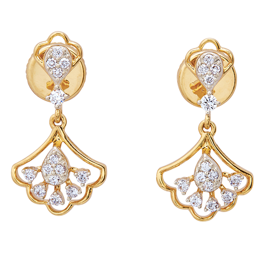 Aukera – Blossom Fan Diamond Danglers