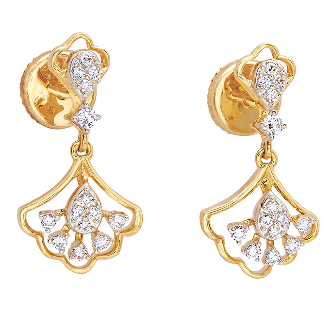 Aukera – Blossom Fan Diamond Danglers