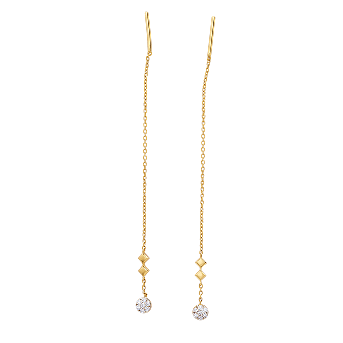 Aukera – Solitaire Drop Chain Earrings