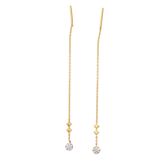 Aukera – Solitaire Drop Chain Earrings