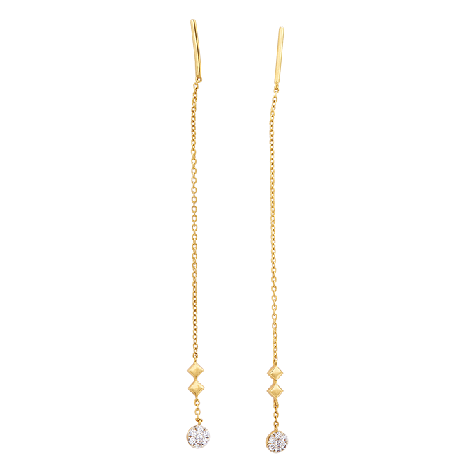 Aukera – Solitaire Drop Chain Earrings