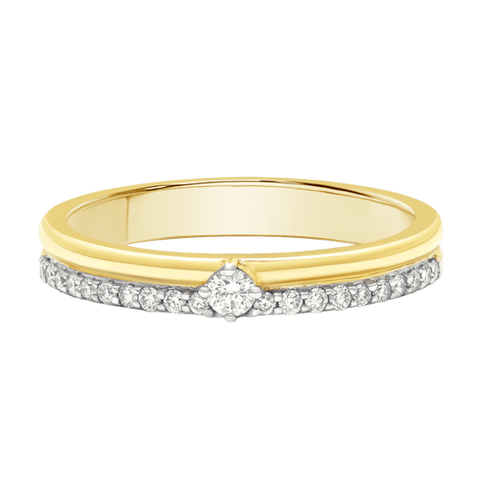 Aukera - Dual Band Solitaire Ring