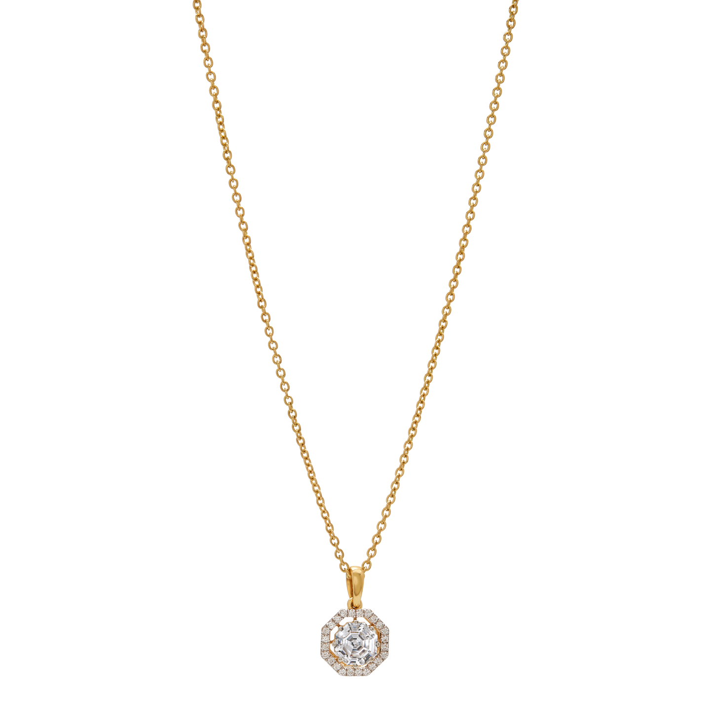 Aukera - Infinity Diamond Pendant with Halo