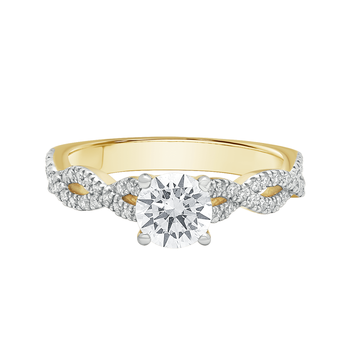 Aukera - Braided Shank Solitaire Ring